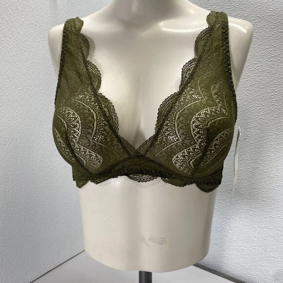 Simone Perele Women's Karma Lace Unlined Bralette – Size L – Adventure Green - Picture 1 of 14
